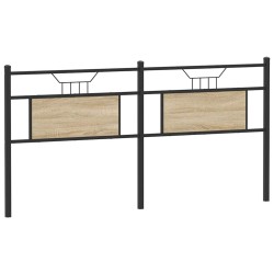 Tête de lit chêne sonoma 180 cm bois d'ingénierie et acier 