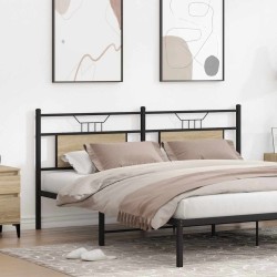 Tête de lit chêne sonoma 180 cm bois d'ingénierie et acier 