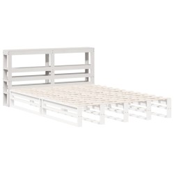 Tête de lit avec étagères blanc 160 cm bois massif de pin 