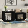 Tables basses gigognes 2 pcs Noir Bois de pin massif 