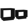 Tables basses gigognes 2 pcs Noir Bois de pin massif 