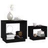 Tables basses gigognes 2 pcs Noir Bois de pin massif 