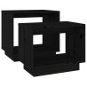 Tables basses gigognes 2 pcs Noir Bois de pin massif 