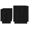 Tables basses gigognes 2 pcs Noir Bois de pin massif 