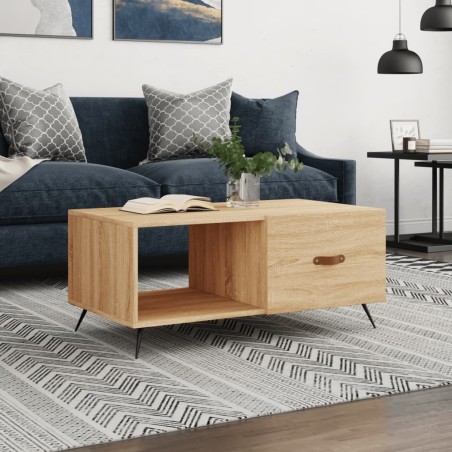 Table basse chêne sonoma 90x50x40 cm bois d'ingénierie 