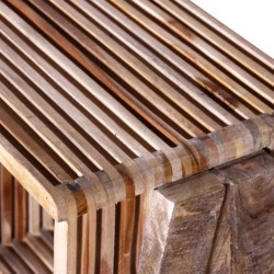 Meuble TV empilable en teck recyclé avec 3 étagères 