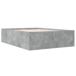 Cadre de lit sans matelas gris béton 120x190 cm 