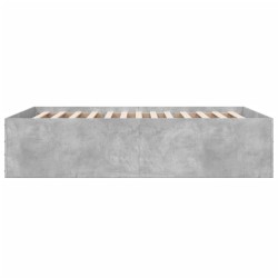 Cadre de lit sans matelas gris béton 120x190 cm 