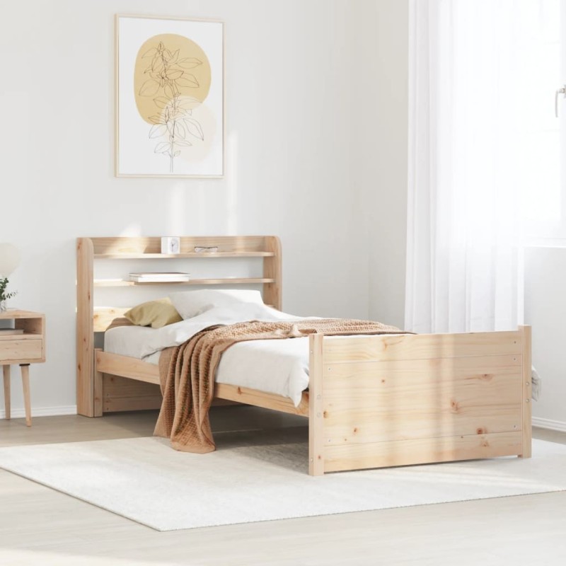 Cadre de lit avec tête de lit sans matelas 100x200 cm 