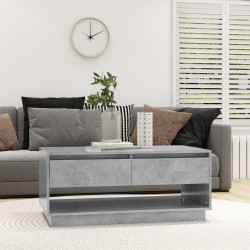 Table basse Gris béton 102,5x55x44 cm Bois d'ingénierie 