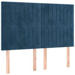 Tête de lit à LED Bleu foncé 144x5x118/128 cm Velours 