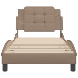 Cadre de lit sans matelas cappuccino 90x190 cm similicuir 