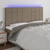 Tête de lit à LED Taupe 200x5x118/128 cm Tissu 