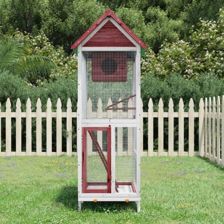 Maison à oiseaux moka 60x58,5x160 cm bois massif de pin 