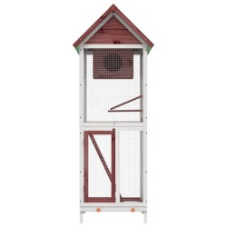 Maison à oiseaux moka 60x58,5x160 cm bois massif de pin 