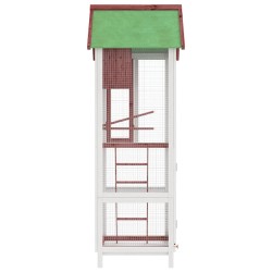 Maison à oiseaux moka 60x58,5x160 cm bois massif de pin 