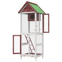 Maison à oiseaux moka 60x58,5x160 cm bois massif de pin 