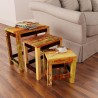 Table gigogne 3 pcs vintage Bois de récupération  