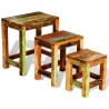 Table gigogne 3 pcs vintage Bois de récupération  