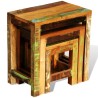 Table gigogne 3 pcs vintage Bois de récupération  