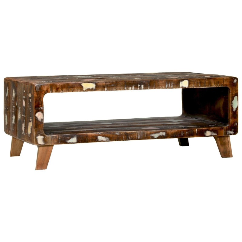 Table Basse 90x50x35 cm Bois de Récup Solide 