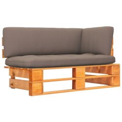 Canapé d'angle palette de jardin marron miel bois pin imprégné 