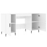 Bureau Blanc brillant 140x50x75 cm Bois d'ingénierie 