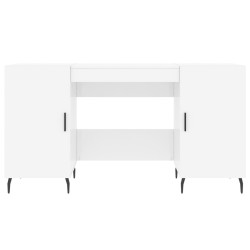 Bureau Blanc brillant 140x50x75 cm Bois d'ingénierie 