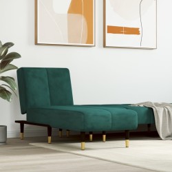 Chaise longue vert foncé velours 