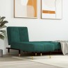 Chaise longue vert foncé velours 