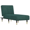 Chaise longue vert foncé velours 