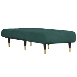 Chaise longue vert foncé velours 