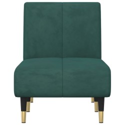 Chaise longue vert foncé velours 