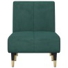 Chaise longue vert foncé velours 