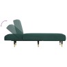 Chaise longue vert foncé velours 
