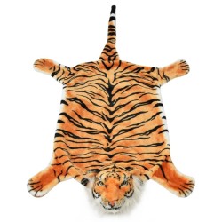 Tapis en peluche en forme de tigre 144 cm Marron 