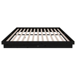 Cadre de lit sans matelas noir bois massif 200x200 cm 