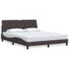 Cadre de lit sans matelas marron foncé 160x200 cm tissu 