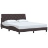 Cadre de lit sans matelas marron foncé 160x200 cm tissu 