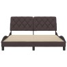 Cadre de lit sans matelas marron foncé 160x200 cm tissu 