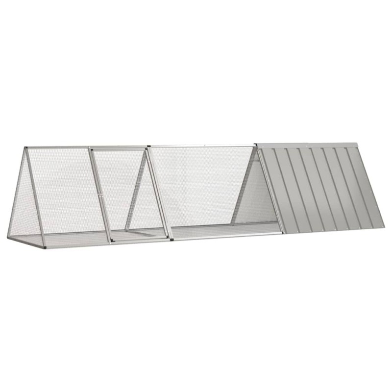 Cage pour lapin Gris 302,5x80,5x71 cm Acier galvanisé 