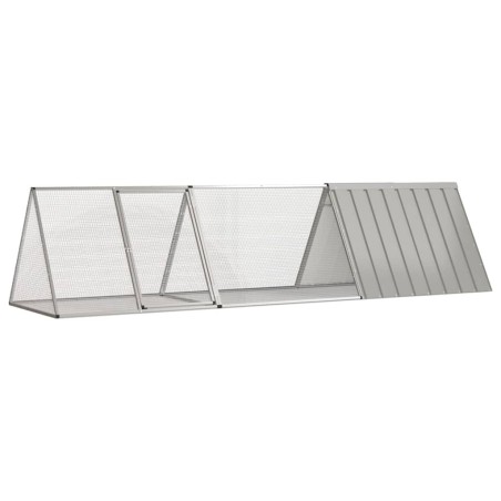 Cage pour lapin Gris 302,5x80,5x71 cm Acier galvanisé 