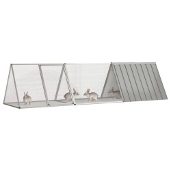 Cage pour lapin Gris 302,5x80,5x71 cm Acier galvanisé 