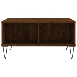 Table basse chêne marron 60x60x30 cm bois d'ingénierie 