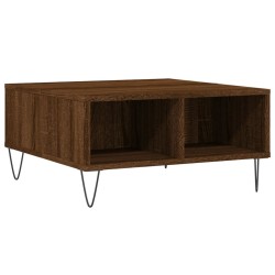 Table basse chêne marron 60x60x30 cm bois d'ingénierie 