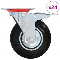 24 pcs Roulettes pivotantes 125 mm 
