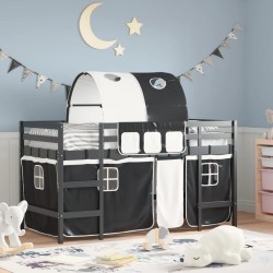 Lit mezzanine enfants avec tunnel sans matelas 90x190 cm 
