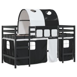 Lit mezzanine enfants avec tunnel sans matelas 90x190 cm 