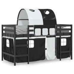 Lit mezzanine enfants avec tunnel sans matelas 90x190 cm 