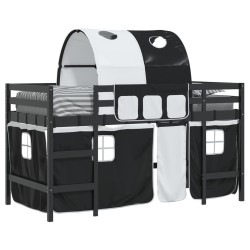 Lit mezzanine enfants avec tunnel sans matelas 90x190 cm 